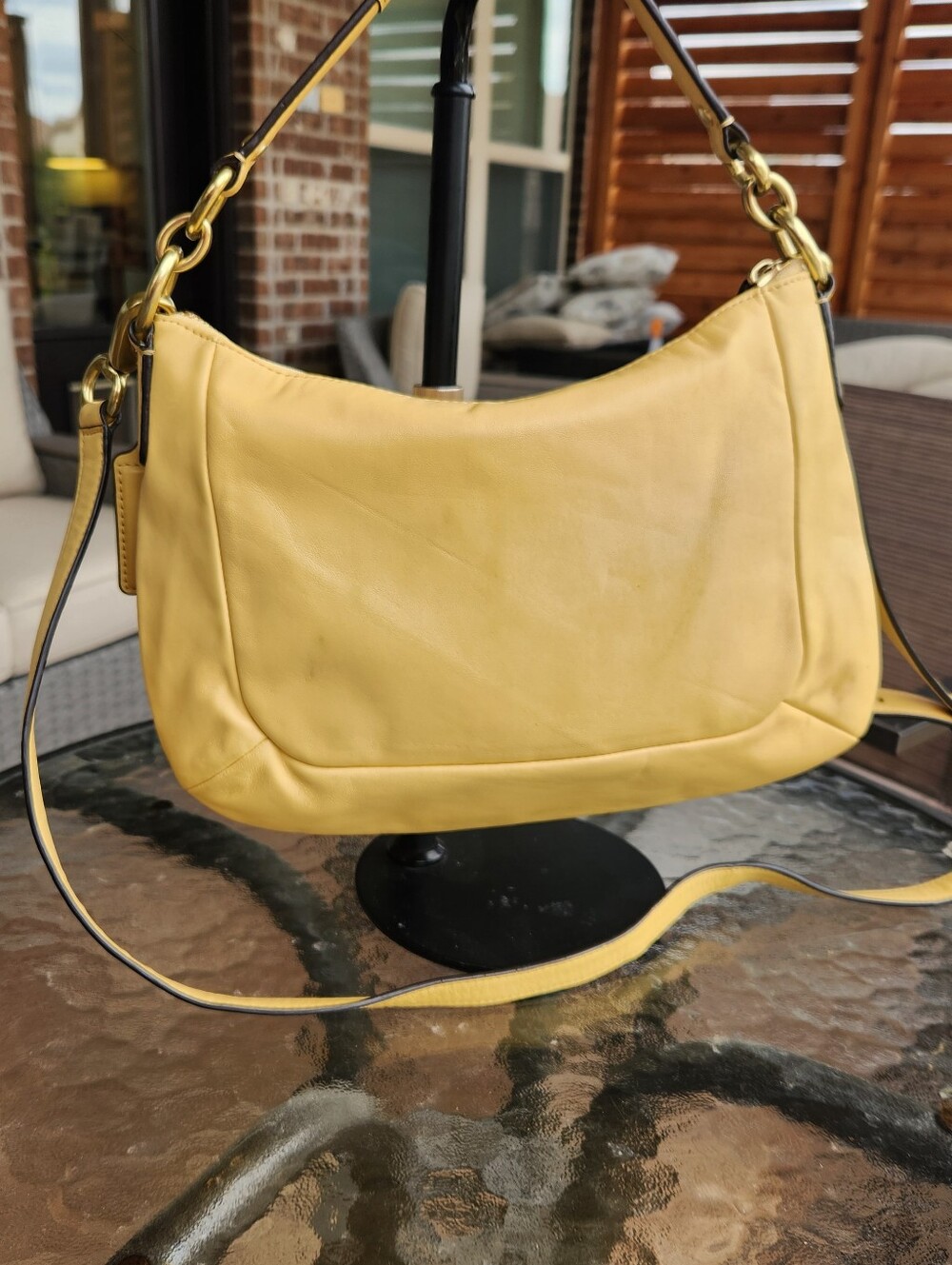 Coach Yellow Leather Shoulder Bag by - Picture 5 of 10